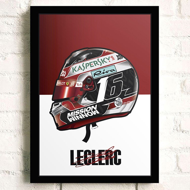 Poster Formel 1 Helm Rennfahrer Name Unterschrift I Deko Print ohne Rahmen-1