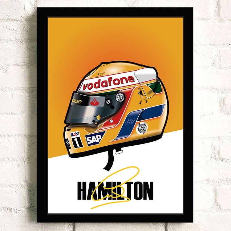 Poster Formel 1 Helm Rennfahrer Name Unterschrift I Deko Print ohne Rahmen-8