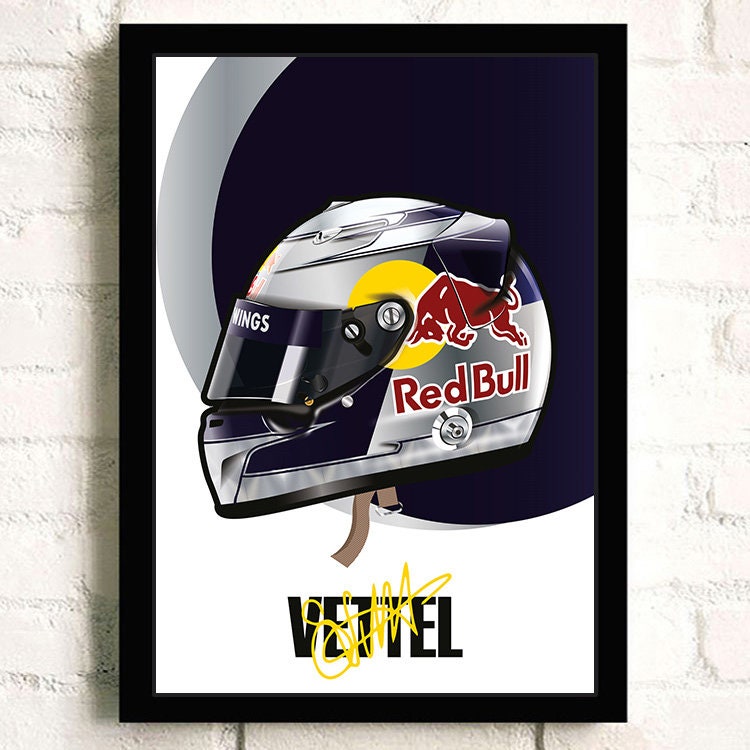 Poster Formel 1 Helm Rennfahrer Name Unterschrift I Deko Print ohne Rahmen-3