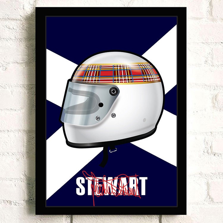 Poster Formel 1 Helm Rennfahrer Name Unterschrift I Deko Print ohne Rahmen-4