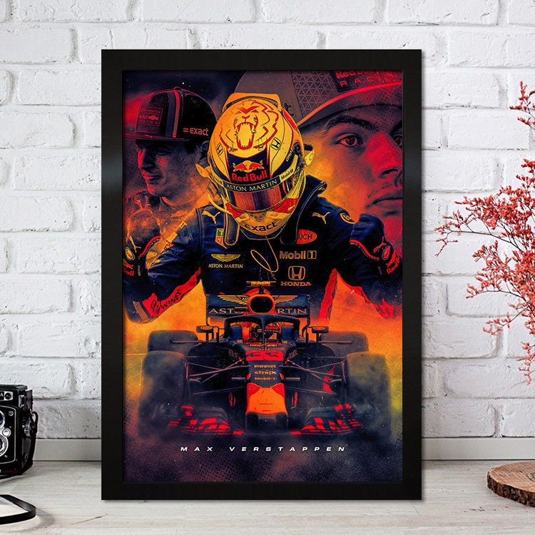 Poster Formel 1 Max Verstappen Rennfahrer Helm Rennwagen Red Bull I Deko Print ohne Rahmen-9