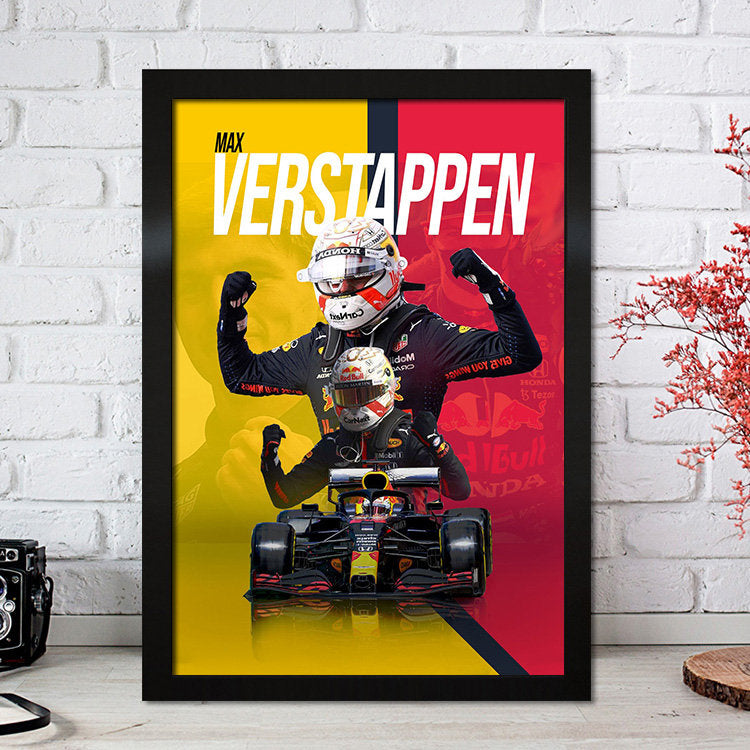 Poster Formel 1 Max Verstappen Rennfahrer Helm Rennwagen Red Bull I Deko Print ohne Rahmen-0