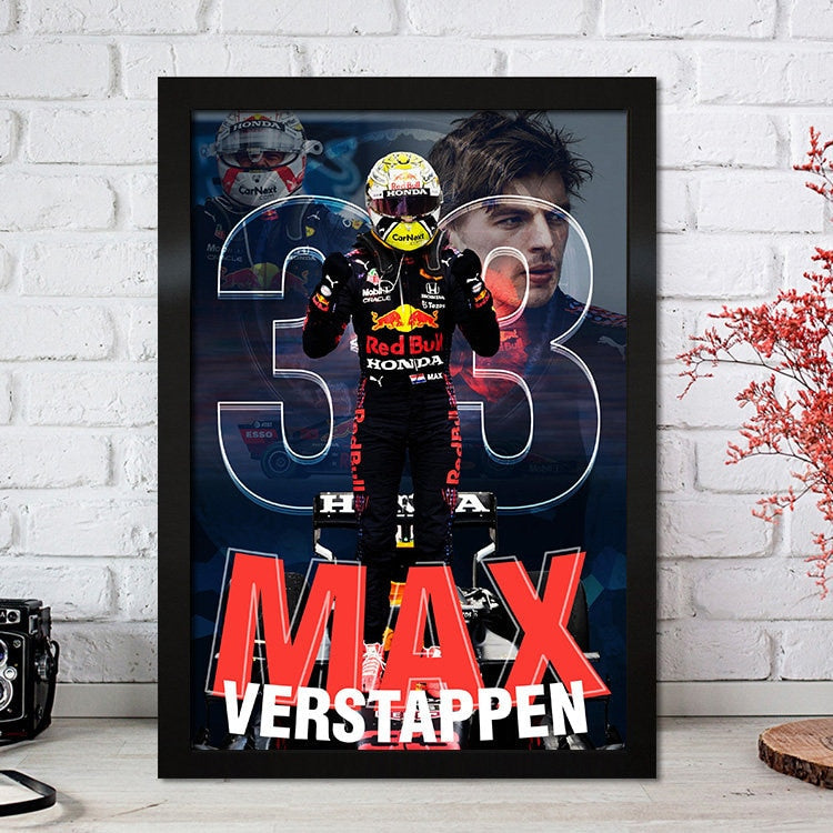 Poster Formel 1 Max Verstappen Rennfahrer Helm Rennwagen Red Bull I Deko Print ohne Rahmen-1