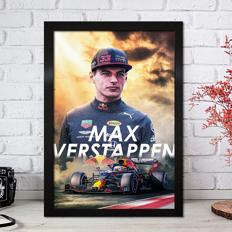 Poster Formel 1 Max Verstappen Rennfahrer Helm Rennwagen Red Bull I Deko Print ohne Rahmen-9