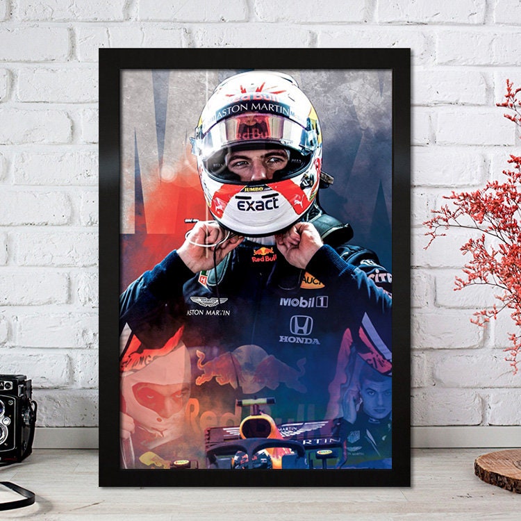 Poster Formel 1 Max Verstappen Rennfahrer Helm Rennwagen Red Bull I Deko Print ohne Rahmen-7