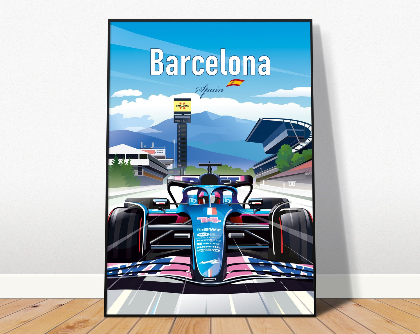 Poster Formel 1 Länder Städte Rennstrecke Rennfahrer Rennwagen I Deko Print ohne Rahmen-8