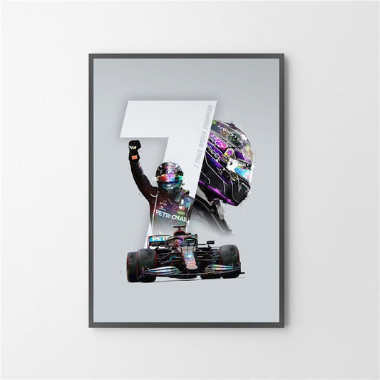 Poster Formel 1 Rennfahrer Helm I Deko Print ohne Rahmen-0