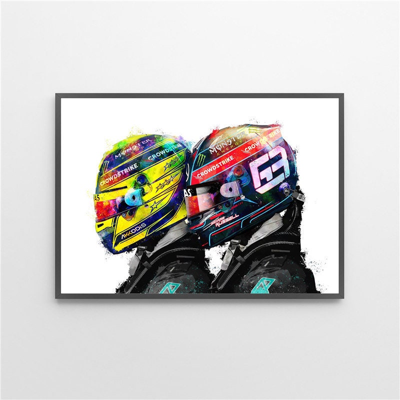 Poster Formel 1 Rennfahrer Helm I Deko Print ohne Rahmen-4