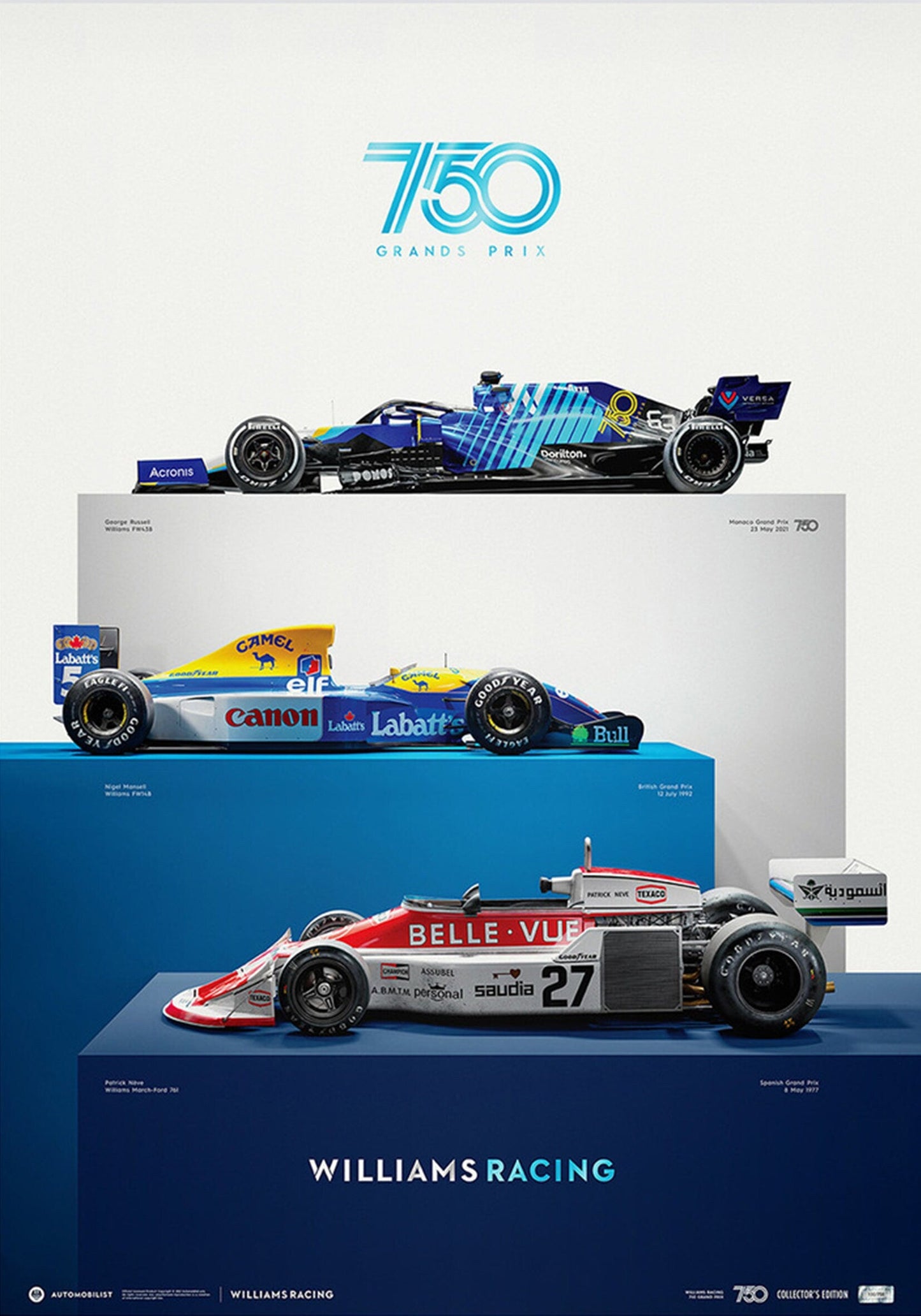 Poster Formel 1 Rennfahrer Legenden Rennwagen Ferrari I Williams Racing I Deko Print ohne Rahmen-4