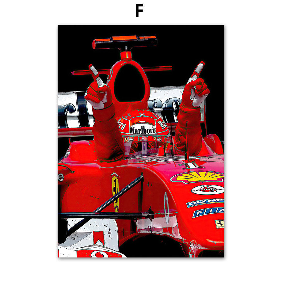 Poster Formel 1 Rennwagen Rennfahrer I Deko Print ohne Rahmen-6