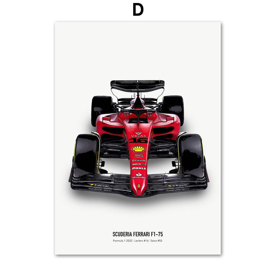 Poster Formel 1 Rennwagen Helm Rennfahrername I Deko Print ohne Rahmen-4