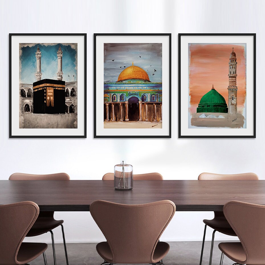 Poster Islam Al Aqsa Mosche Kaaba I Wandbilder Wohnzimmer & Schlafzimmer I Deko Print Bilder I ohne Rahmen-2