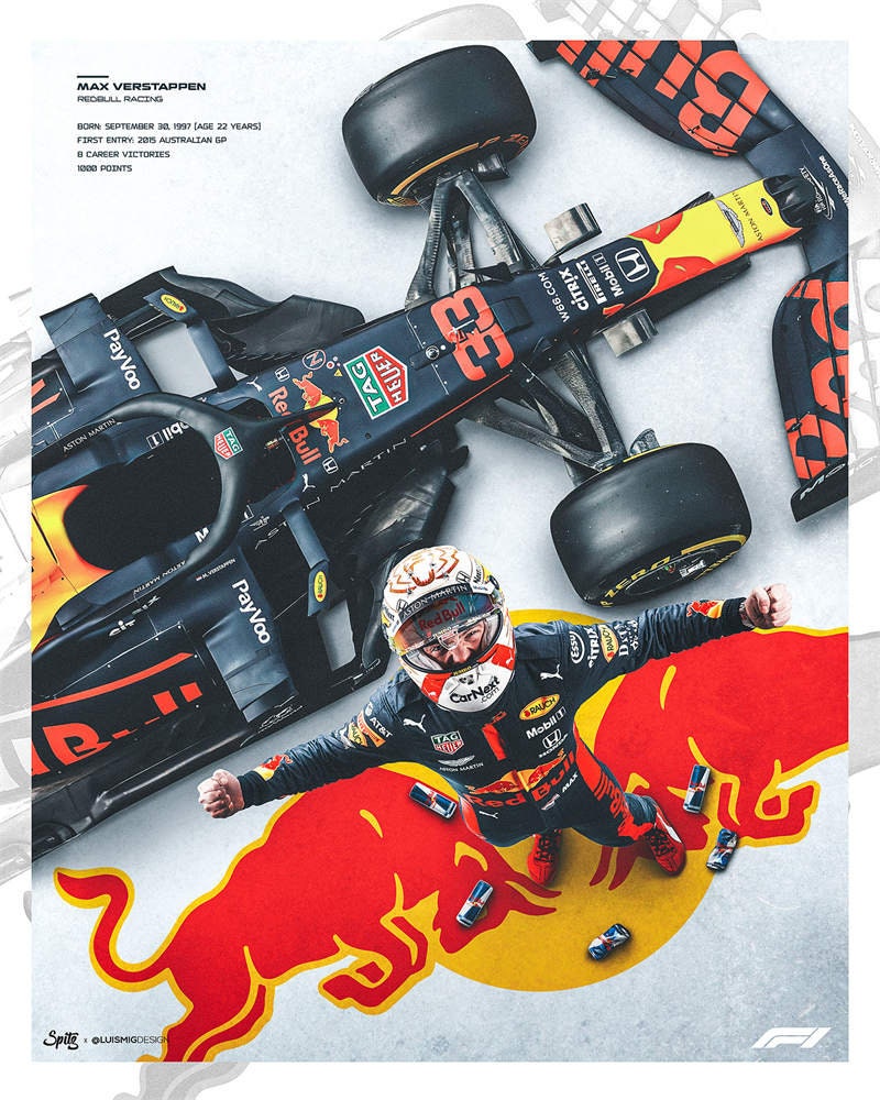 Poster Formel 1 Rennfahrer Rennwagen I Deko Print ohne Rahmen-1