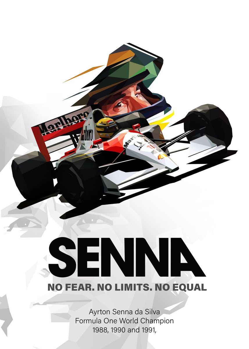 Poster Formel 1 Rennfahrer Rennwagen Ayrton Senna da Silva Legende I Deko Print ohne Rahmen-2