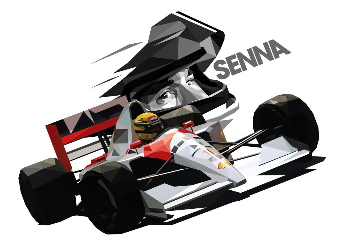 Poster Formel 1 Rennfahrer Rennwagen Ayrton Senna da Silva Legende I Deko Print ohne Rahmen-3