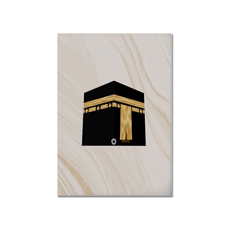 Poster Islam Kalligraphie Moschee Mekka Kaaba I Wandbilder Wohnzimmer & Schlafzimmer I Wand Deko I Kunst Druck I ohne Rahmen-5