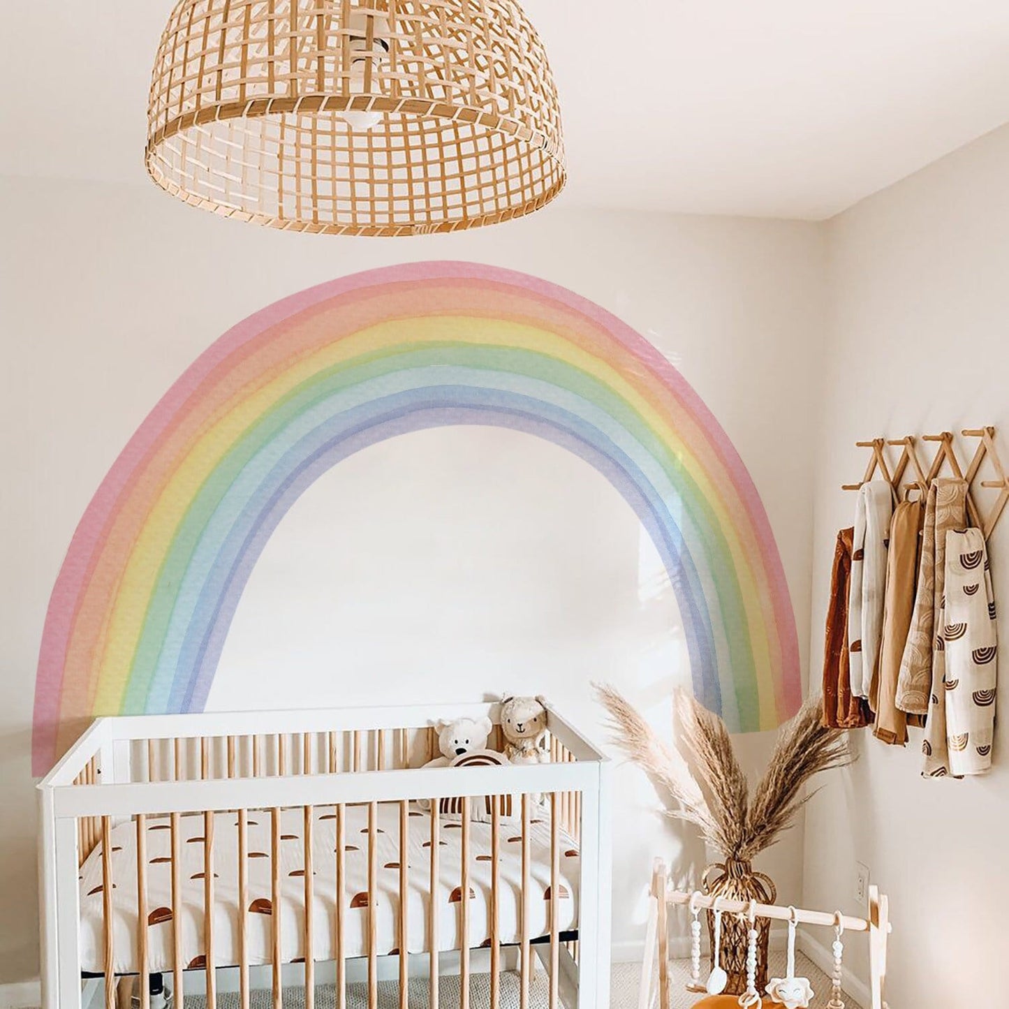 Sticker Kinderzimmer Wandaufkleber Boho Stil Regenbogen I Wand Deko I Wandtattoos I Babyzimmer Wand Deko I Wandbild Tapete I Wasserdicht-0