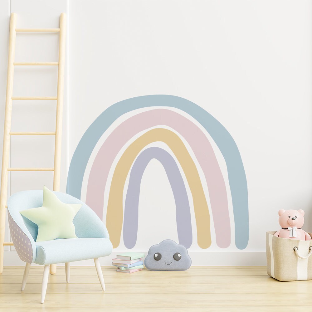 Sticker Kinderzimmer Wandaufkleber Boho Stil Regenbogen Blumen I Wand Deko I Wandtattoos I Babyzimmer Wand Deko I Sticker Set-1