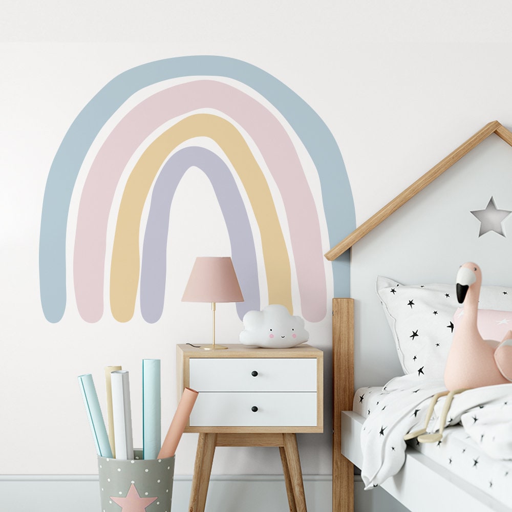 Sticker Kinderzimmer Wandaufkleber Boho Stil Regenbogen Blumen I Wand Deko I Wandtattoos I Babyzimmer Wand Deko I Sticker Set-2