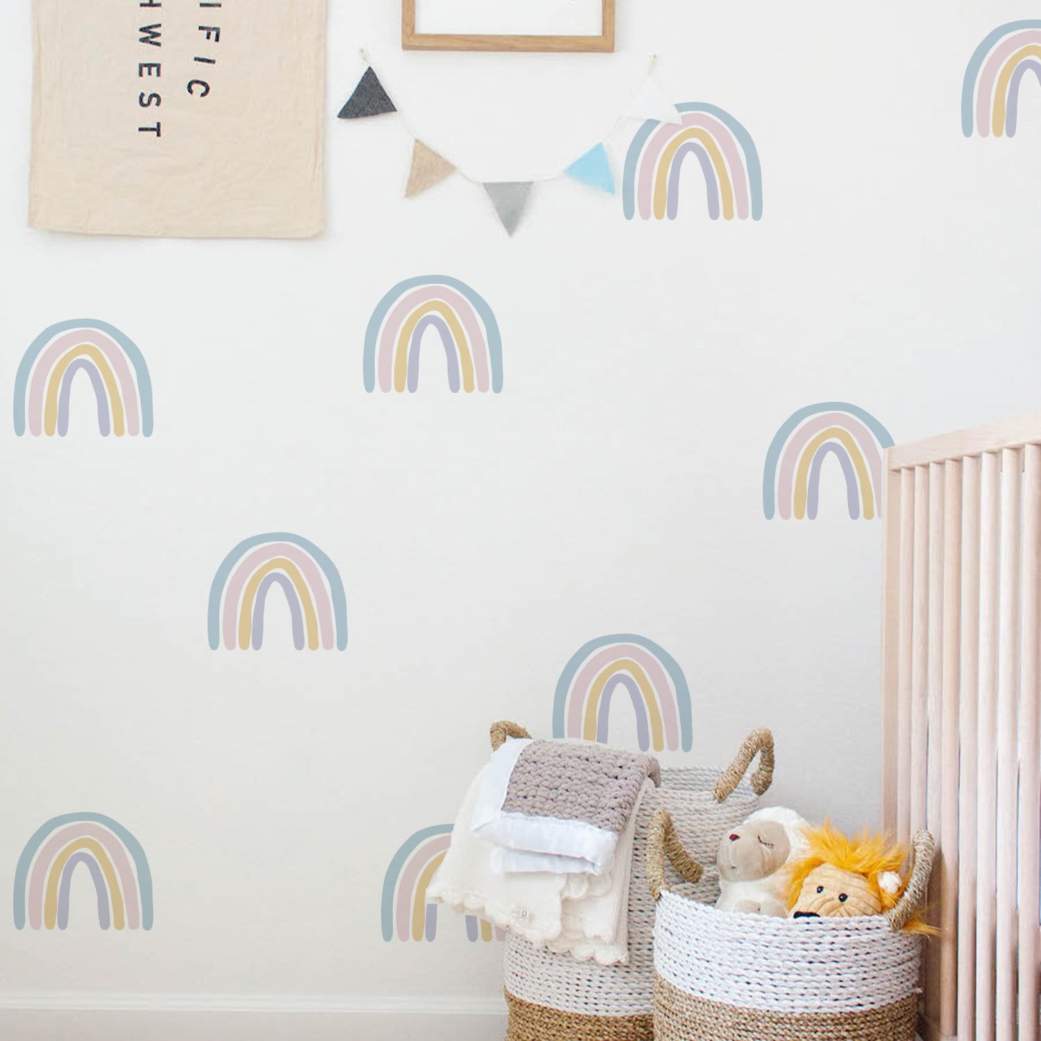 Sticker Kinderzimmer Wandaufkleber Boho Regenbogen I Wand Deko I Wandtattoos I Babyzimmer Wand Deko I Sticker Set-1