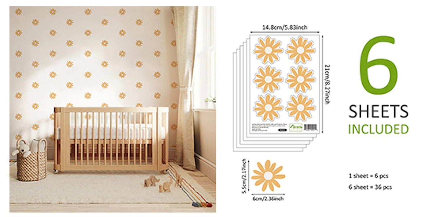 Sticker Kinderzimmer Wandaufkleber Boho Blume I Wand Deko I Wandtattoos I Babyzimmer Wand Deko I Sticker Set-2