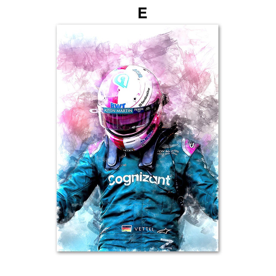 Poster Formel 1 Rennwagen Rennfahrer Aquarell I Deko Print ohne Rahmen-5