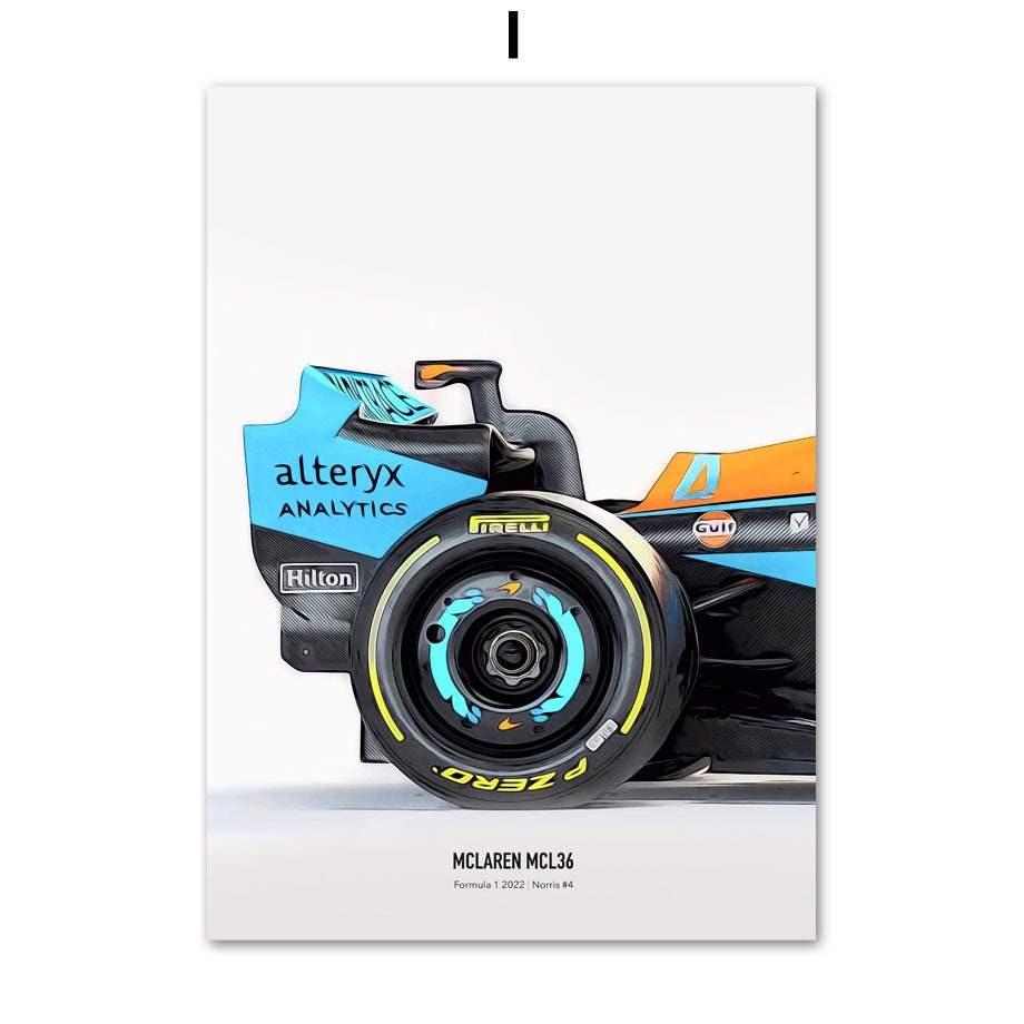 Poster Formel 1 Rennwagen Helm Rennfahrername I Deko Print ohne Rahmen-9