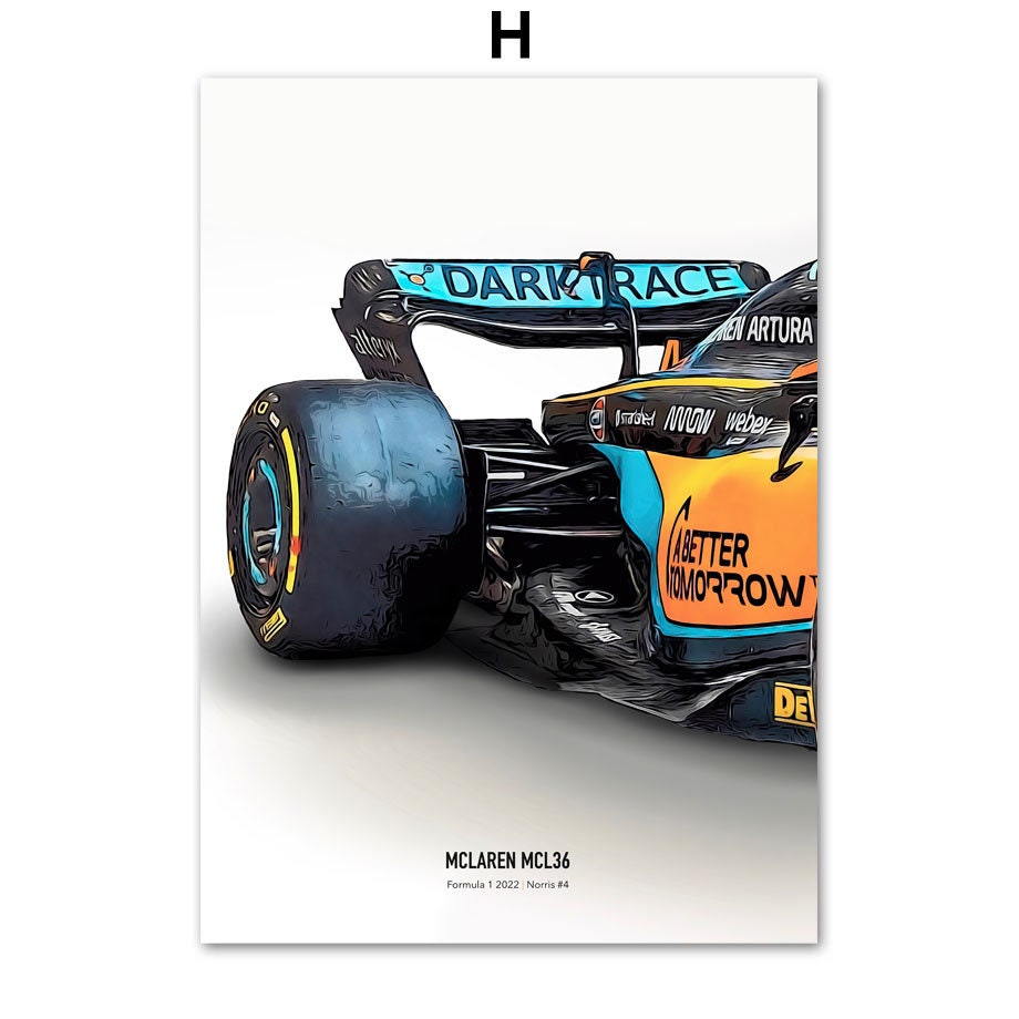 Poster Formel 1 Rennwagen Helm Rennfahrername I Deko Print ohne Rahmen-8