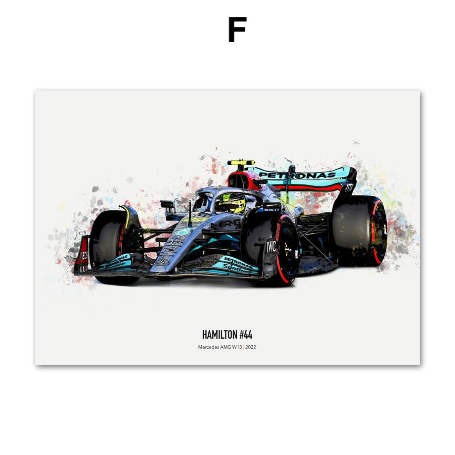 Poster Formel 1 Rennwagen Helm Rennfahrername I Deko Print ohne Rahmen-6