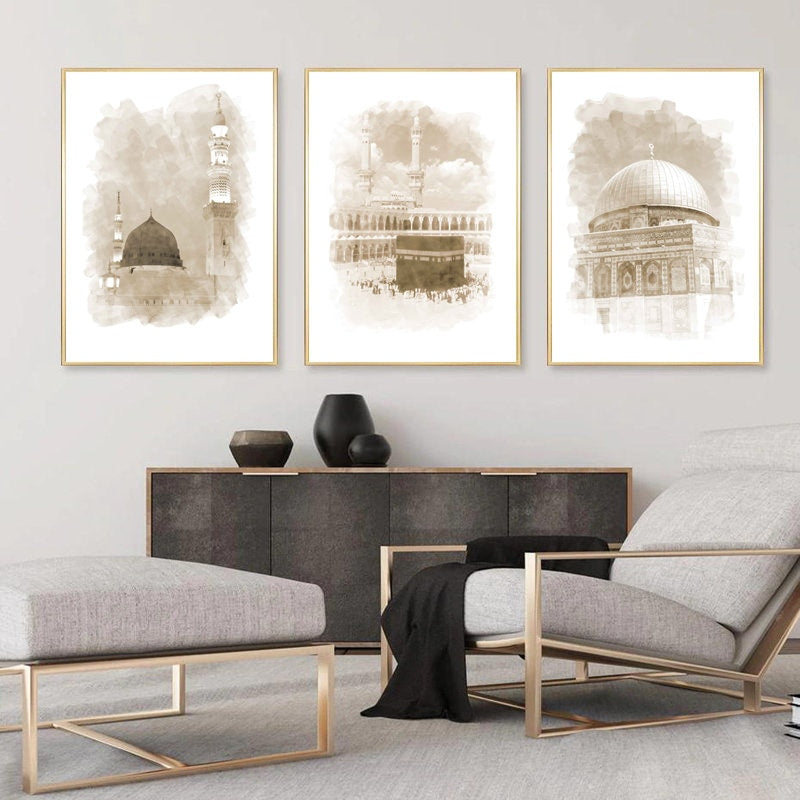 Poster Mekka Islamische Architektur I Wandbilder Wohnzimmer & Schlafzimmer I Deko Print Bilder I ohne Rahmen-1