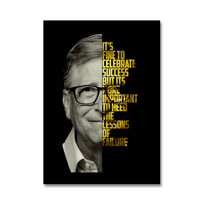 Poster Motivation Zitate Bill Gates Warren Buffet Steve Jobs I  Wand Deko Print  I ohne Rahmen-3