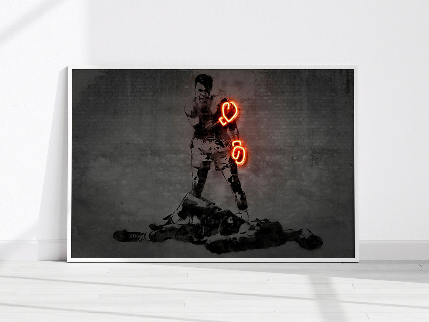 Poster Muhammad Ali Neon Boxhandschuhe I Gym I Wohnzimmer Bilder I Trainingszimmer Bilder I Deko Print I ohne Rahmen-1