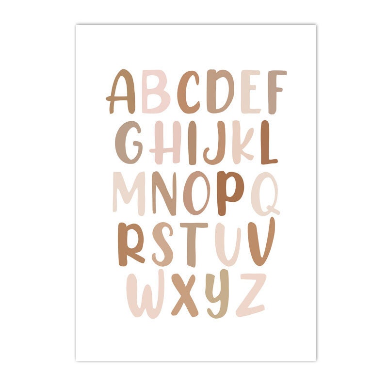 Poster Kinderzimmer Buchstaben Alphabet Boho I Kinderzimmer Bilder I Wand Deko I Kunst Druck I Deko Print I ohne Rahmen-7