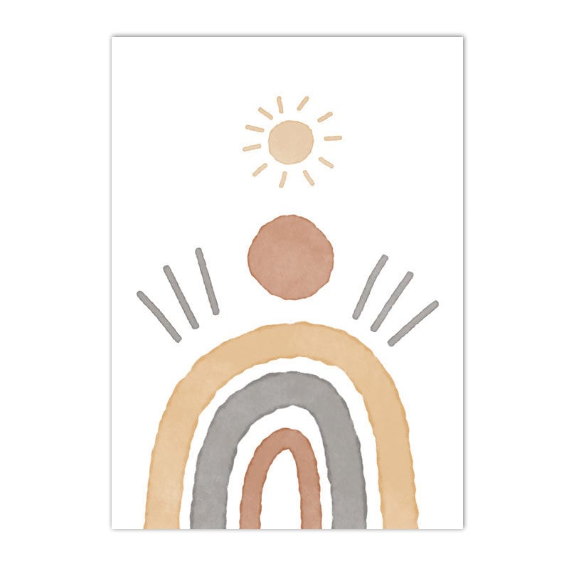 Poster Kinderzimmer Regenbogen Sonne Berge Kaktus Herz I Kinderzimmer Bilder I Wand Deko I Kunst Druck I Deko Print I ohne Rahmen-4