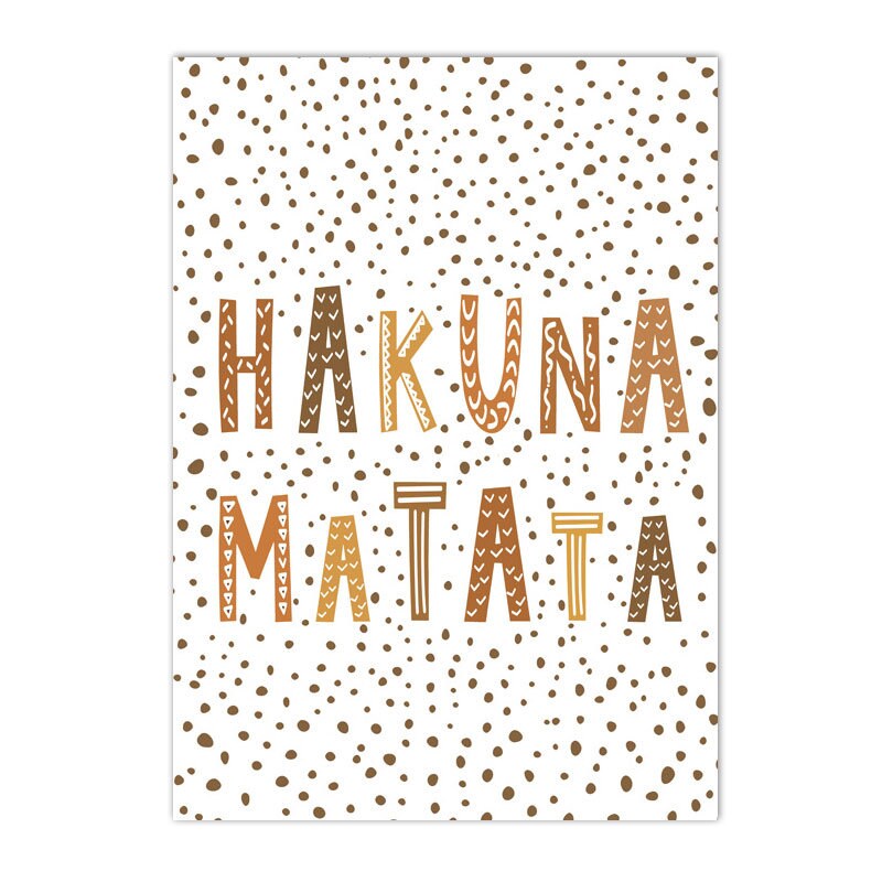 Poster Kinderzimmer Hakuna Matata Löwe Tiger gepunktet I Kinderzimmer Bilder I Wand Deko I Kunst Druck I Deko Print I ohne Rahmen-7