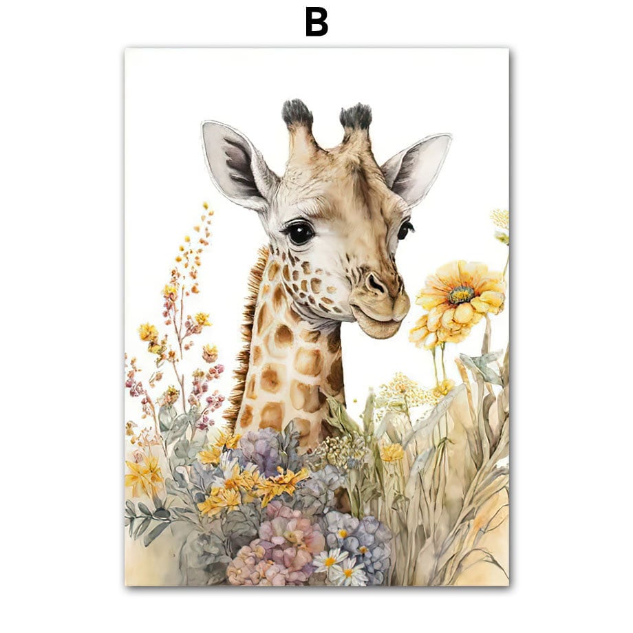 Poster Kinderzimmer Dschungel Wald Tiere I Kinderzimmer Bilder I Wand Deko I Kunst Druck I Deko Print I ohne Rahmen-2