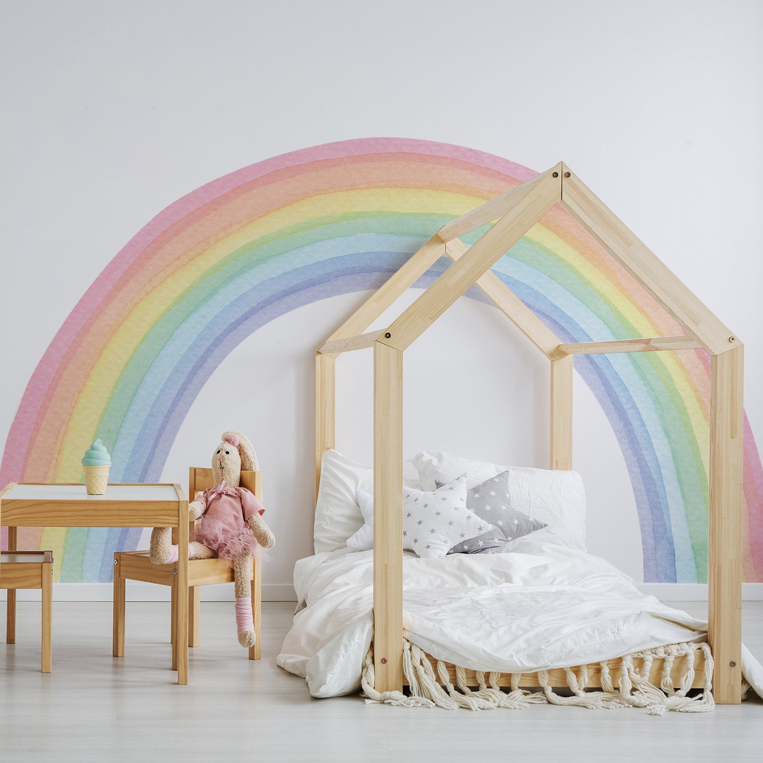 Sticker Kinderzimmer Wandaufkleber Boho Stil Regenbogen I Wand Deko I Wandtattoos I Babyzimmer Wand Deko I Wandbild Tapete I Wasserdicht-2