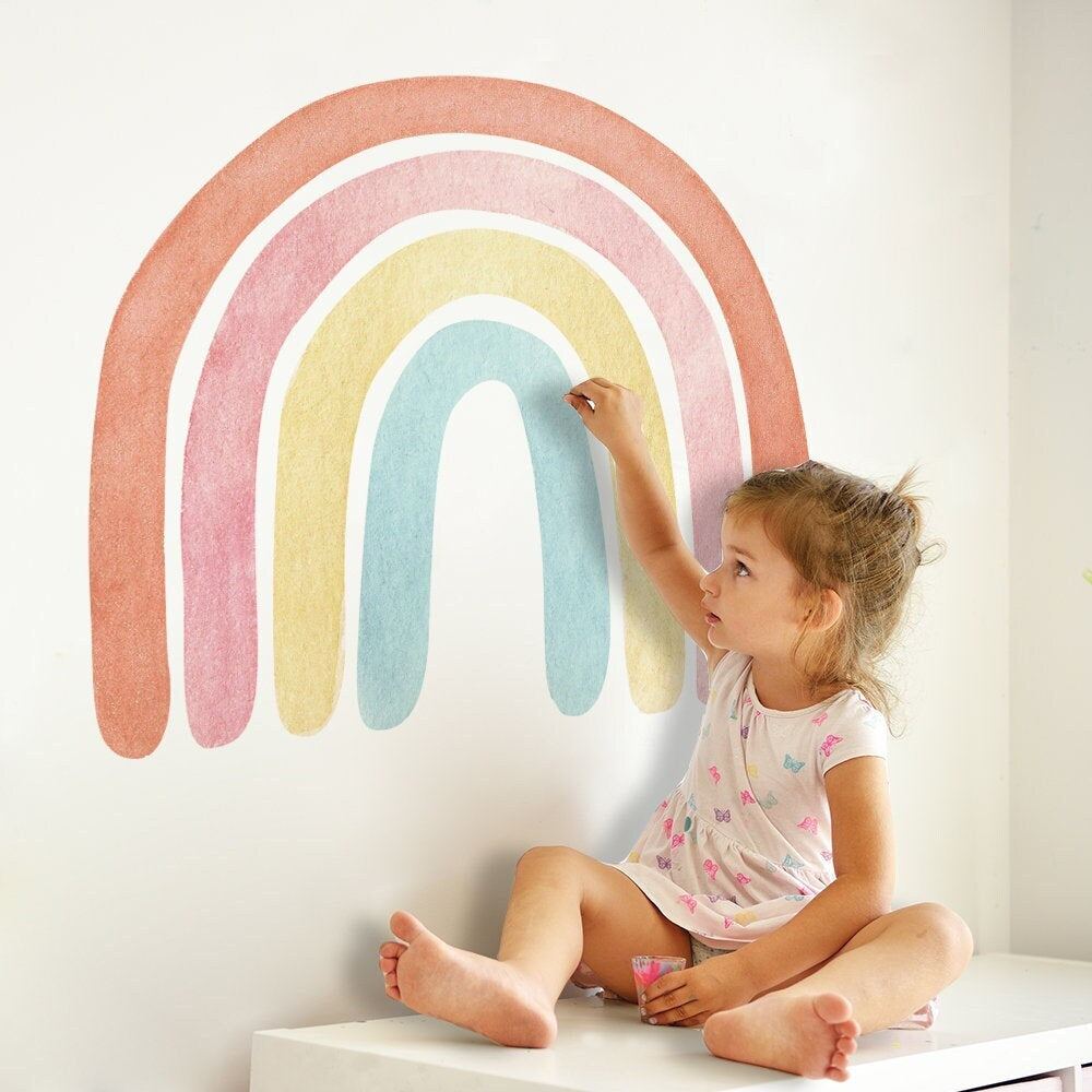 Sticker Kinderzimmer Wandaufkleber Boho Stil Regenbogen I Wand Deko I Wandtattoos I Babyzimmer Wand Deko I Sticker Set-0