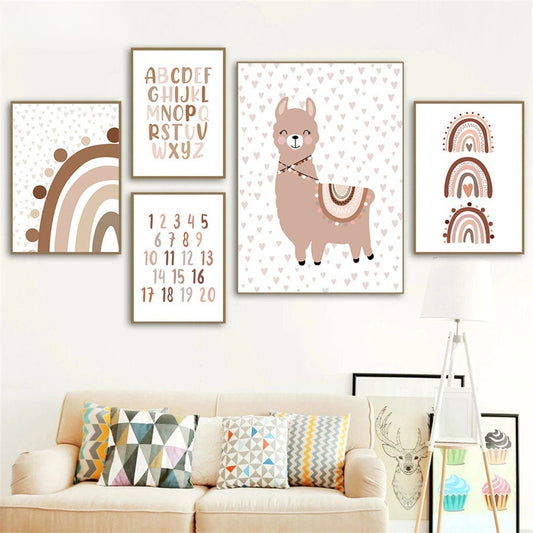 Poster Kinderzimmer Buchstaben Alphabet Boho I Kinderzimmer Bilder I Wand Deko I Kunst Druck I Deko Print I ohne Rahmen-0