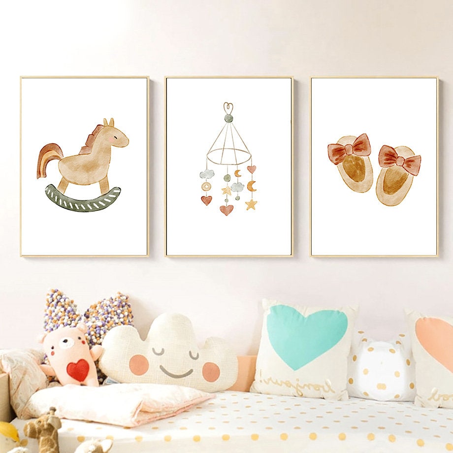 Poster Kinderzimmer Tiere Sonne Regenbogen I Kinderzimmer Bilder I Wand Deko I Kunst Druck I Deko Print I ohne Rahmen-0