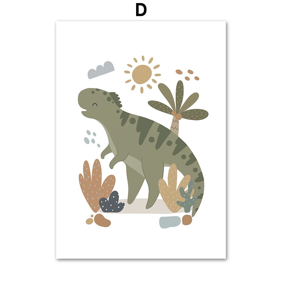 Poster Kinderzimmer Dinosaurier Alphabet I  Kinderzimmer Bilder I Wand Deko I Kunst Druck I Deko Print I ohne Rahmen-4