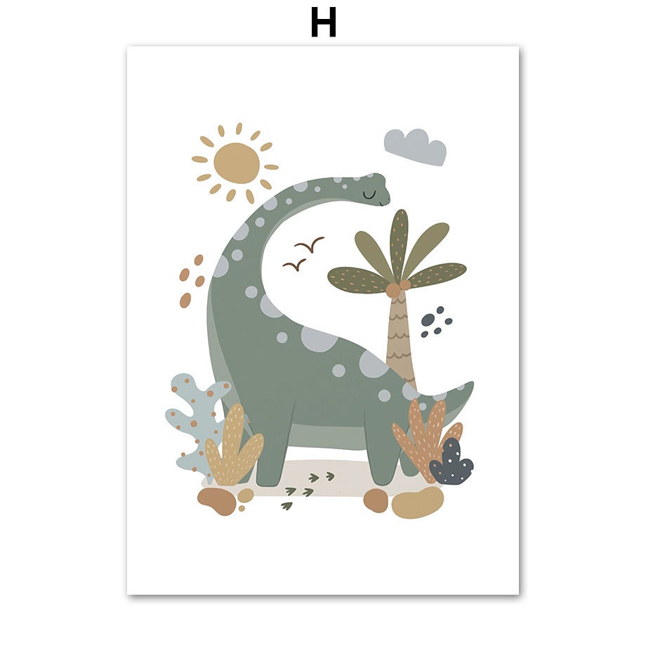 Poster Kinderzimmer Dinosaurier Alphabet I  Kinderzimmer Bilder I Wand Deko I Kunst Druck I Deko Print I ohne Rahmen-8