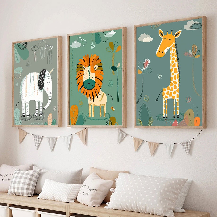 Poster Kinderzimmer Dschungel Born to be wild I Kinderzimmer Bilder I Wand Deko I Kunst Druck I Deko Print I ohne Rahmen-1