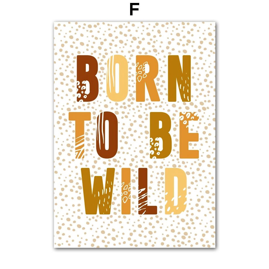 Poster Kinderzimmer Dschungel Born to be wild I Kinderzimmer Bilder I Wand Deko I Kunst Druck I Deko Print I ohne Rahmen-8