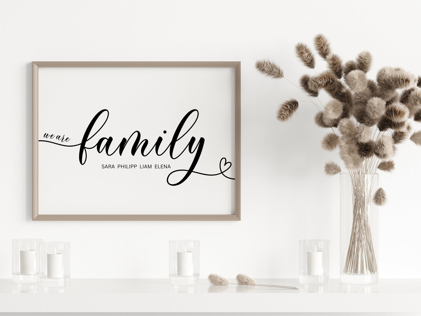 Poster Familie Personalisiert mit Namen I Familiengeschenk I Wohnzimmer & Schlafzimmer Bilder I Wand Deko I Kunstdruck I ohne Rahmen-1