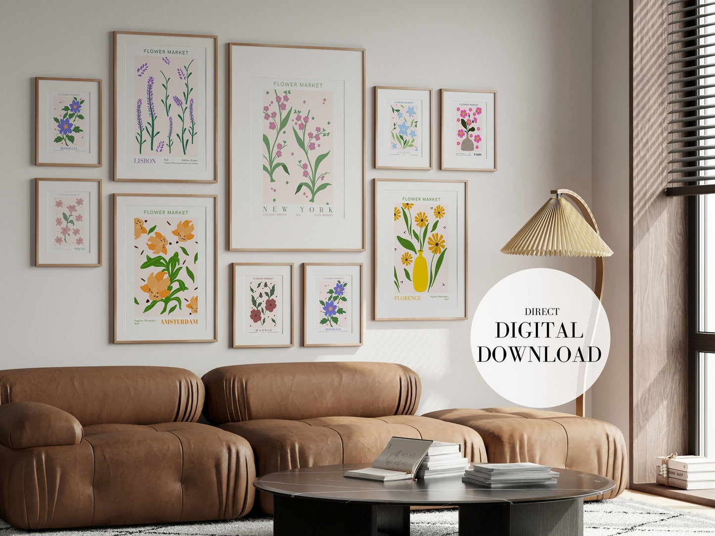 Poster Blumen Markt | Poster Set 9 Bilder | Botanische Wand Kunst I Wandbilder Wohnzimmer & Schlafzimmer | Sofort Digitaler Download-0