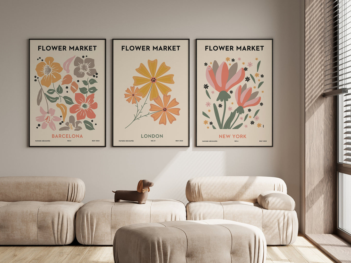 Poster Blumen Markt | Poster Set 8 Bilder | Botanische Wand Kunst I Wandbilder Wohnzimmer & Schlafzimmer | Sofort Digitaler Download-2