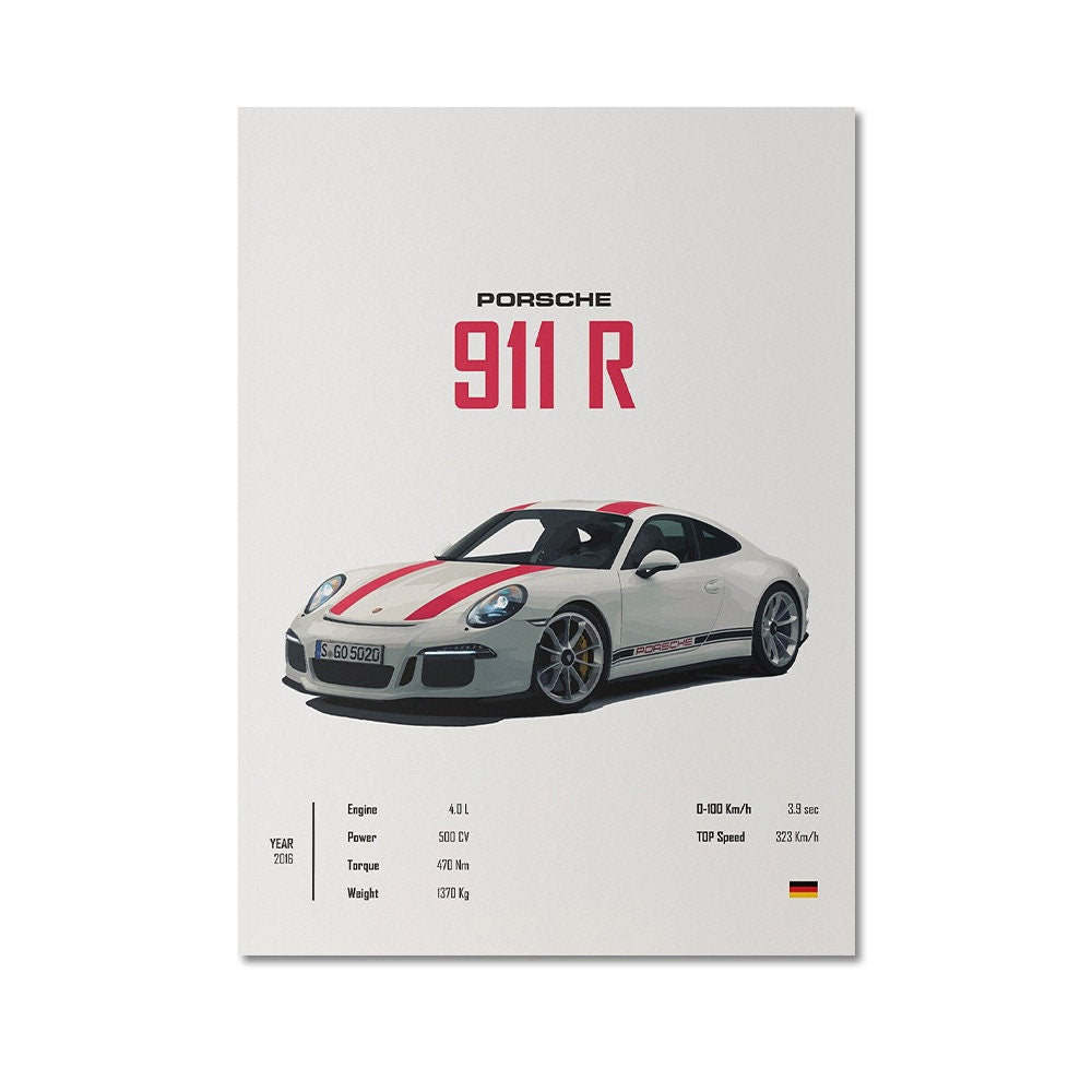 Poster Sportwagen AUDI BMW PORSCHE Mclaren Klassiker Legenden I Geschenk für ihn I Wohnzimmmer & Büro I Wand Deko I Print ohne Rahmen-7