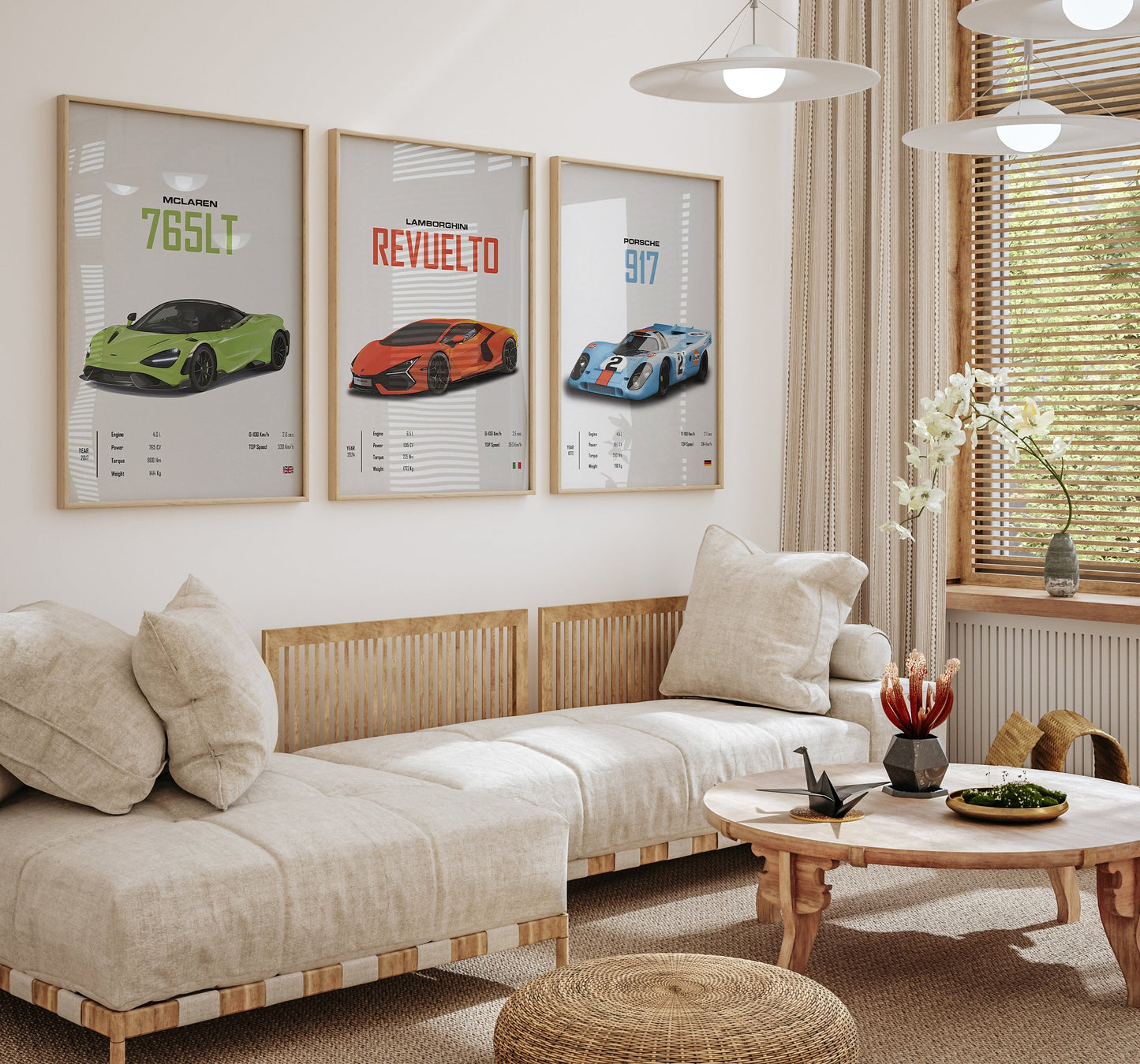 Poster Sportwagen Mclaren Lamborghini Porsche Klassiker Legenden  I Geschenk für ihn I Wohnzimmmer & Büro I Wand Deko I Print ohne Rahmen-3