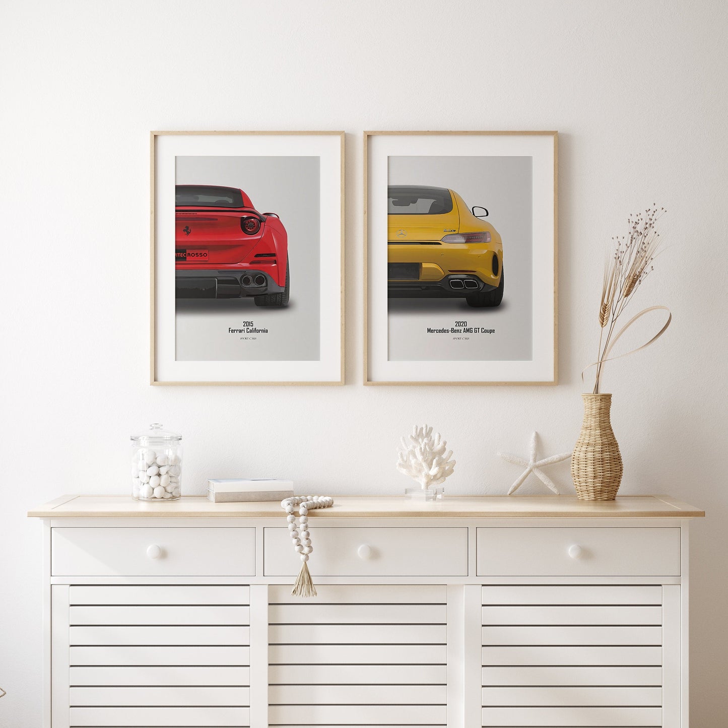 Poster Sportwagen FERRARI MERCEDES PORSCHE Klassiker Legenden I Geschenk für ihn I Wohnzimmmer & Büro I Wand Deko I Print ohne Rahmen-3